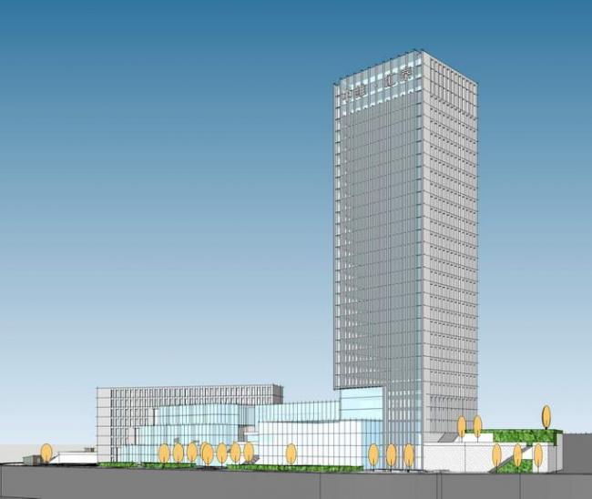 Modern High-Rise Office Building Model in SketchUp