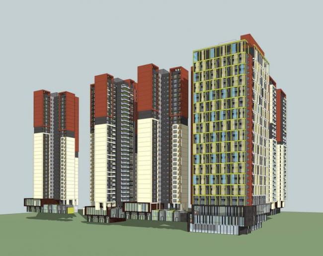 Modern High-Rise Residential Building Models in SketchUp