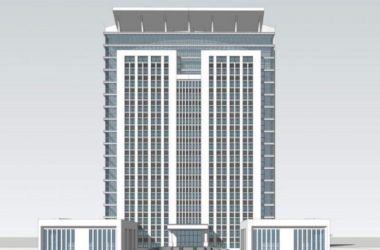 Modern High-Rise Office Building Model in SketchUp-BIM WORLD