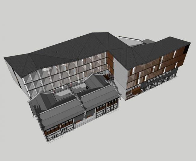 SketchUp Business Model: Multi-Story Commercial Building in Modern Chinese Style