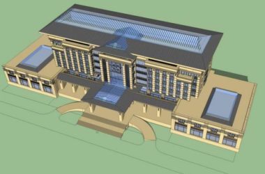 SketchUp Model of a Multi-Story Government Office Building in Modern Chinese Style-BIM WORLD