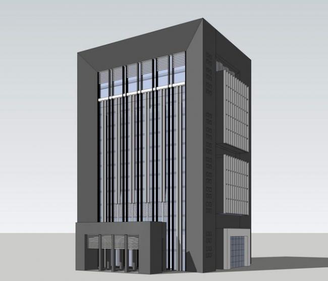 Modern Multi-Story School Administrative Office Building in SketchUp