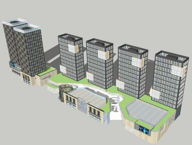 Modern High-Rise Apartment Residential Model in SketchUp