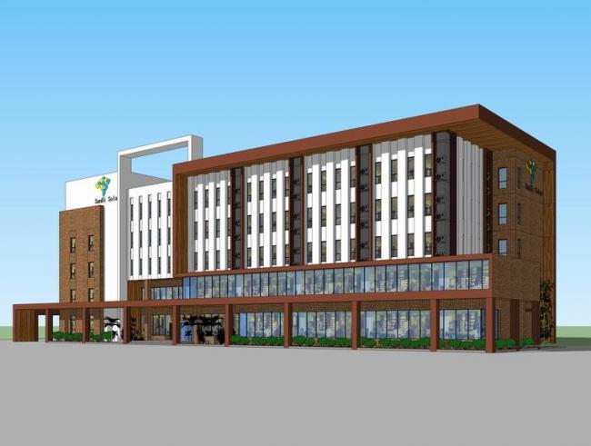 Modern Multi-Story Small Office Building Facade in SketchUp