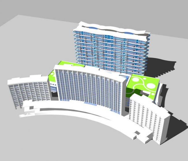 Modern High-Rise Government Office Building SketchUp Model