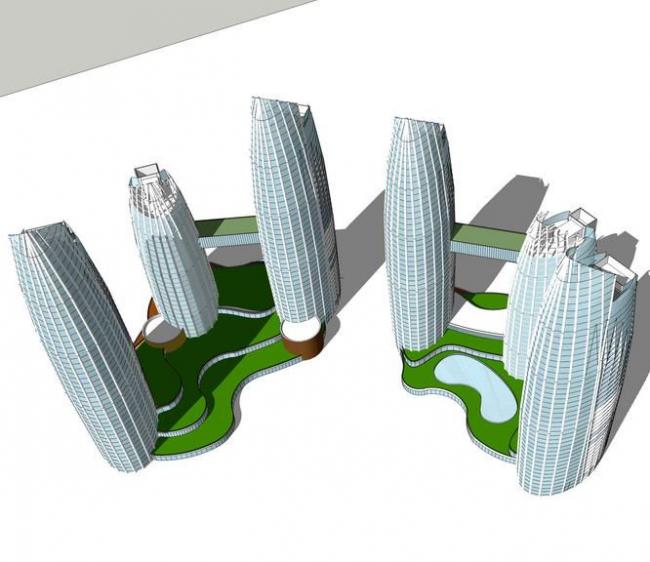SketchUp Office Models: Circular Flats, Super High-Rise Towers, and Modern Designs