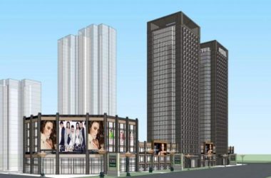 Modern High-Rise Hotel with Ground Floor Commercial Space | SketchUp Model-BIM WORLD