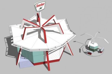 Modern Small Gas Station and Transportation Hub on Station Road | SketchUp Design-BIM WORLD
