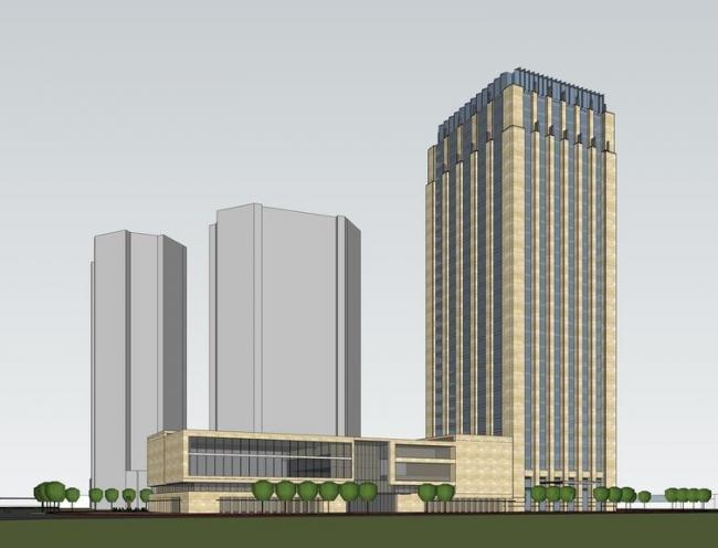 Modern High-Rise Office Building Model in SketchUp