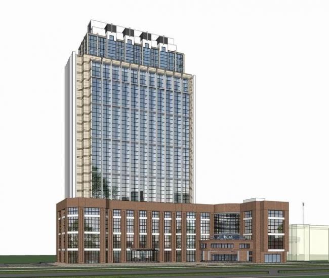 Modern High-Rise Office Building SketchUp Model