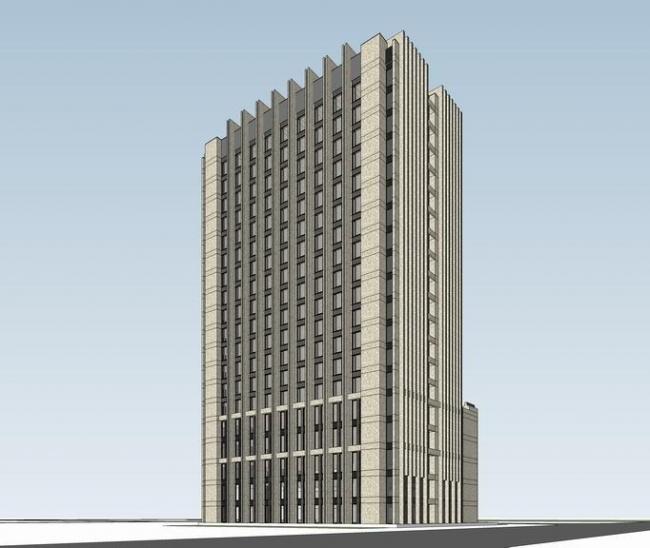 Neoclassical High-Rise Office Building SketchUp Model