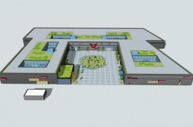 Modern Multi-Story Small Office Building Model in SketchUp-BIM WORLD