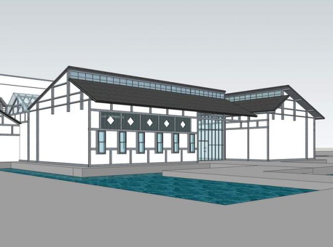 SketchUp Cultural Model: Multi-Story Chinese Folk Museum Architecture