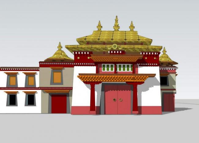 SketchUp Model of Ancient Tibetan Architecture | Traditional Xizang Design