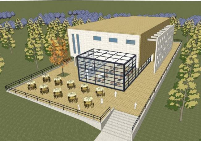 SketchUp Business Model: Modern Multi-Story Clubhouse and Commercial Building Design