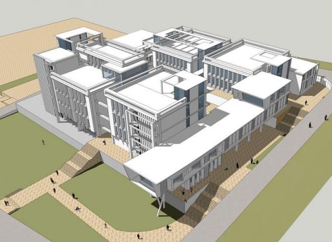 Modern Multi-Story Small Office Building in SketchUp