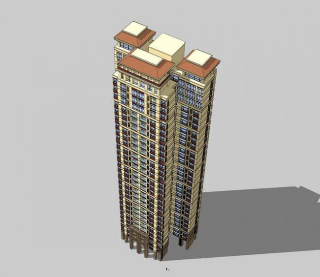 SketchUp Residential Models: Super High-Rise Buildings in Simplified European and Neoclassical Styles