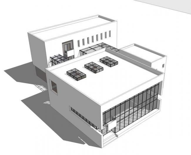 Modern Multi-Story Small Office Building Model in SketchUp