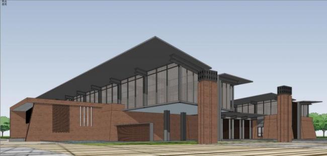 Modern Multi-Story Office Building Model in SketchUp