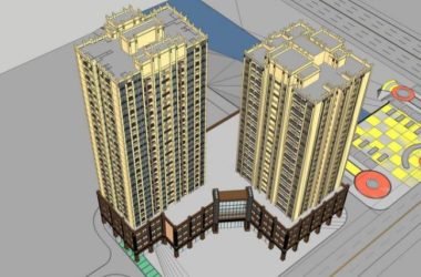 SketchUp Residential Model: High-Rise Living with Art Deco and Classical Styles Featuring Ground-Floor Commercial Space-BIM WORLD
