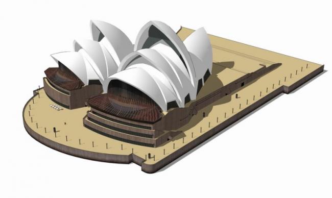 SketchUp Cultural Model: Yoon Utzon’s Sydney Opera House – Multi-Story Theatre & Modern Architectural Design