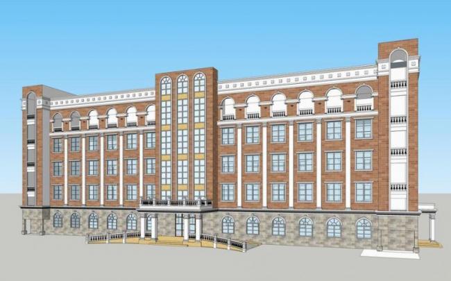 SketchUp Multi-Story Business Hotel Model | Simplified European Classical Design