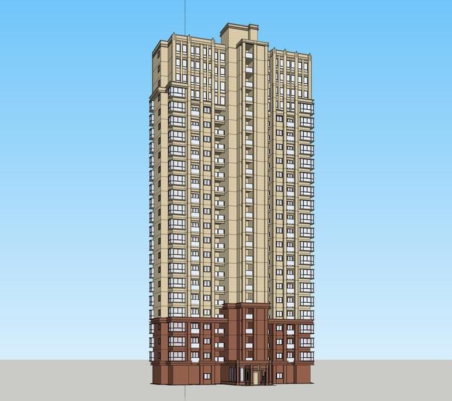 SketchUp Residential Models: High-Rise Neoclassical Apartment Buildings