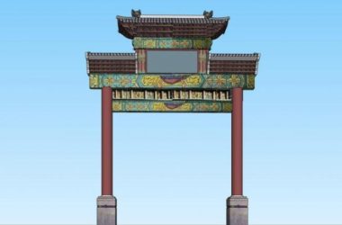 SketchUp Model of a Traditional Chinese Memorial Archway-BIM WORLD