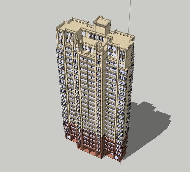 SketchUp Residential Models: Neoclassical High-Rise Apartment Buildings