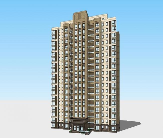 SketchUp Residential Models: High-Rise Neoclassical Apartment Buildings