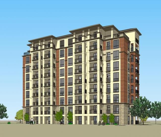 SketchUp Residential Model: Neoclassical High-Rise Grassland Wind Apartments
