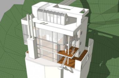 Modern Multi-Story Mountain Residence SketchUp Model Inspired by Meier-BIM WORLD