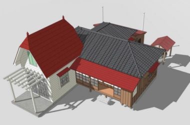Kusakabe House: Multi-Story Classical Residential Model in SketchUp-BIM WORLD