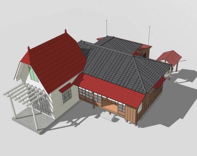 Kusakabe House: Multi-Story Classical Residential Model in SketchUp