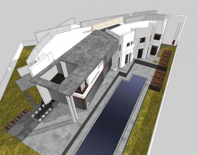 Modern Multi-Story Residential Model: GHH House in SketchUp