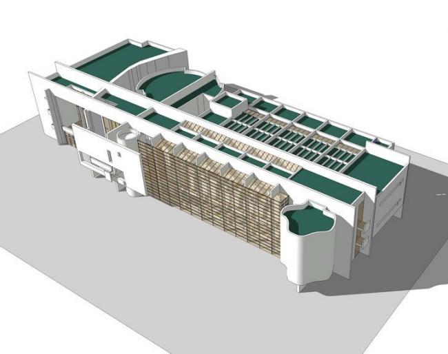 Meyer Barcelona Art Center: Modern Multi-Story Cultural Architecture SketchUp Model