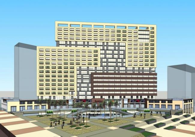 Modern High-Rise Residential and Commercial SketchUp Model