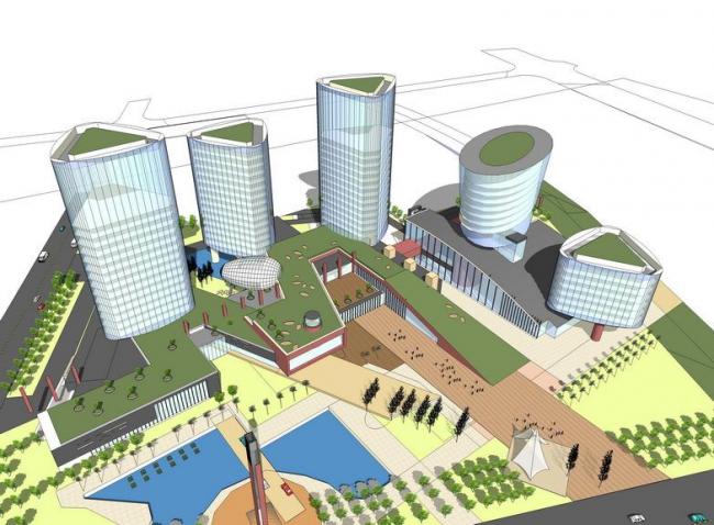 Modern High-Rise Office Building Model in SketchUp