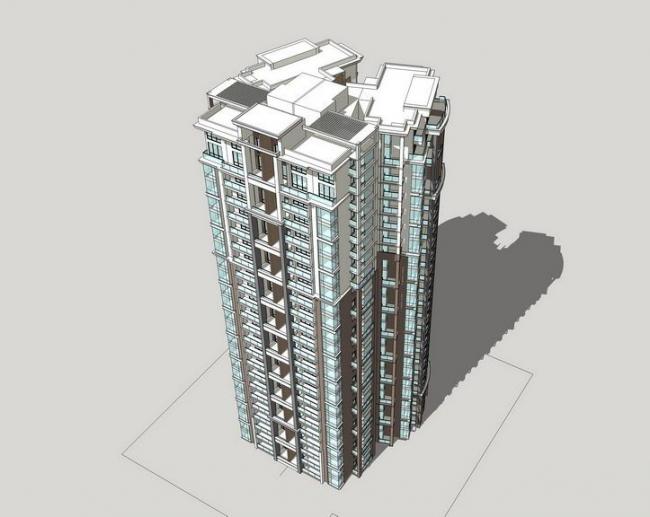 Modern High-Rise Residential Building Models in SketchUp