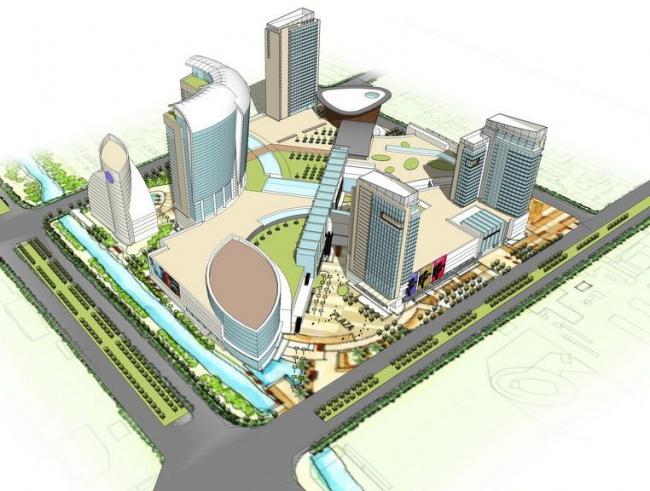 SketchUp Complex Model: Multi-Story High-Rise Mixed-Use Commercial and Modern Office Building