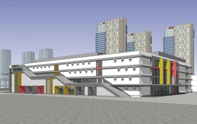 SketchUp Complex Model: Multi-Story Modern Shopping Center and Commercial Building