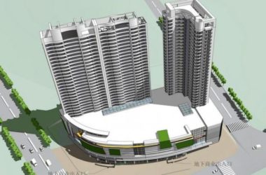 Modern High-Rise Residential with Ground Floor Commercial Spaces | SketchUp Model-BIM WORLD
