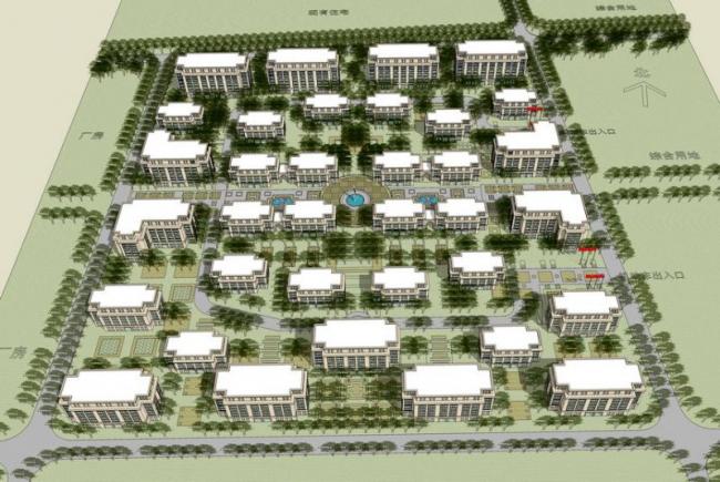 Neoclassical Multi-Story Office Building Model in SketchUp
