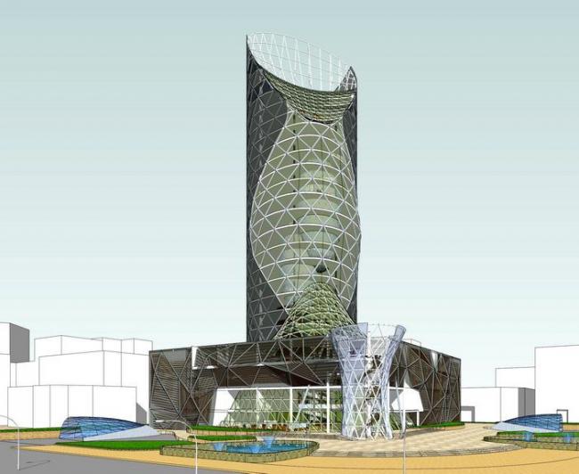 Modern High-Rise Office Building Model in SketchUp