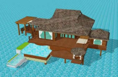 SketchUp Hotel Model: Southeast Asian Multi-Story Sea Homestay-BIM WORLD