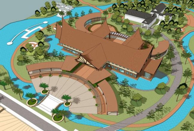 SketchUp Multi-Story Hotel Model | Classical Southeast Asian Design