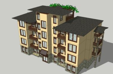 SketchUp Multi-Story Residential Villa Model | Southeast Asian Classical Style Building-BIM WORLD