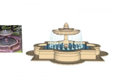 SketchUp Material Model: European Pool Fountain Component-BIM WORLD