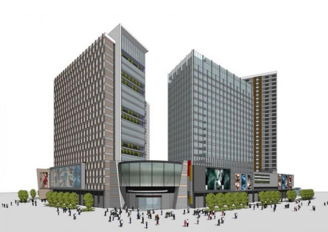 Modern High-Rise Office Building Model in SketchUp