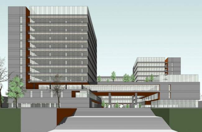 Modern Multi-Story Office Building Model in SketchUp